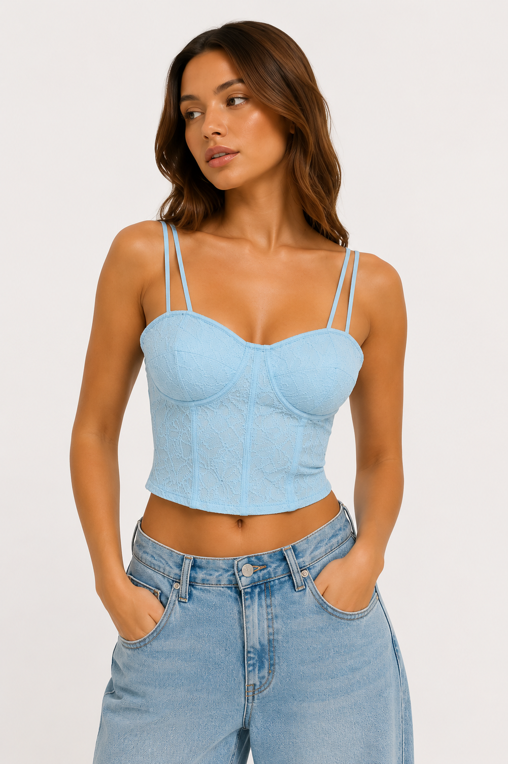 baby blue corset top