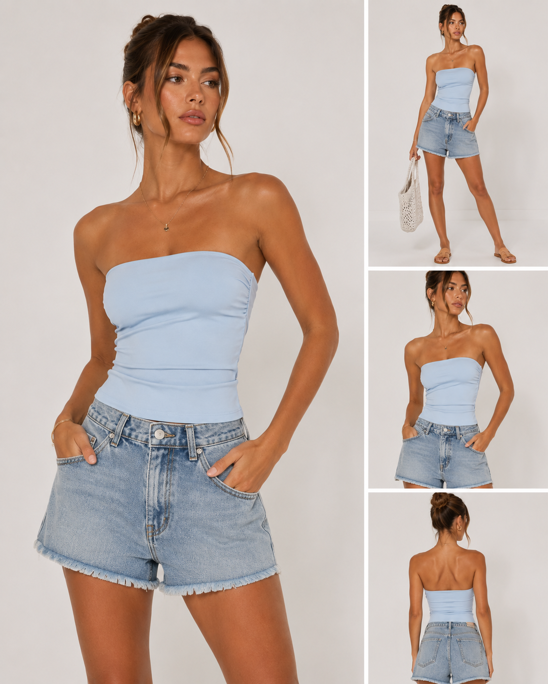 light blue tube top