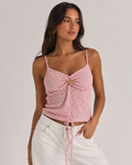 blush crochet cami top