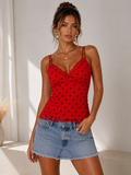 red pola dot tank top