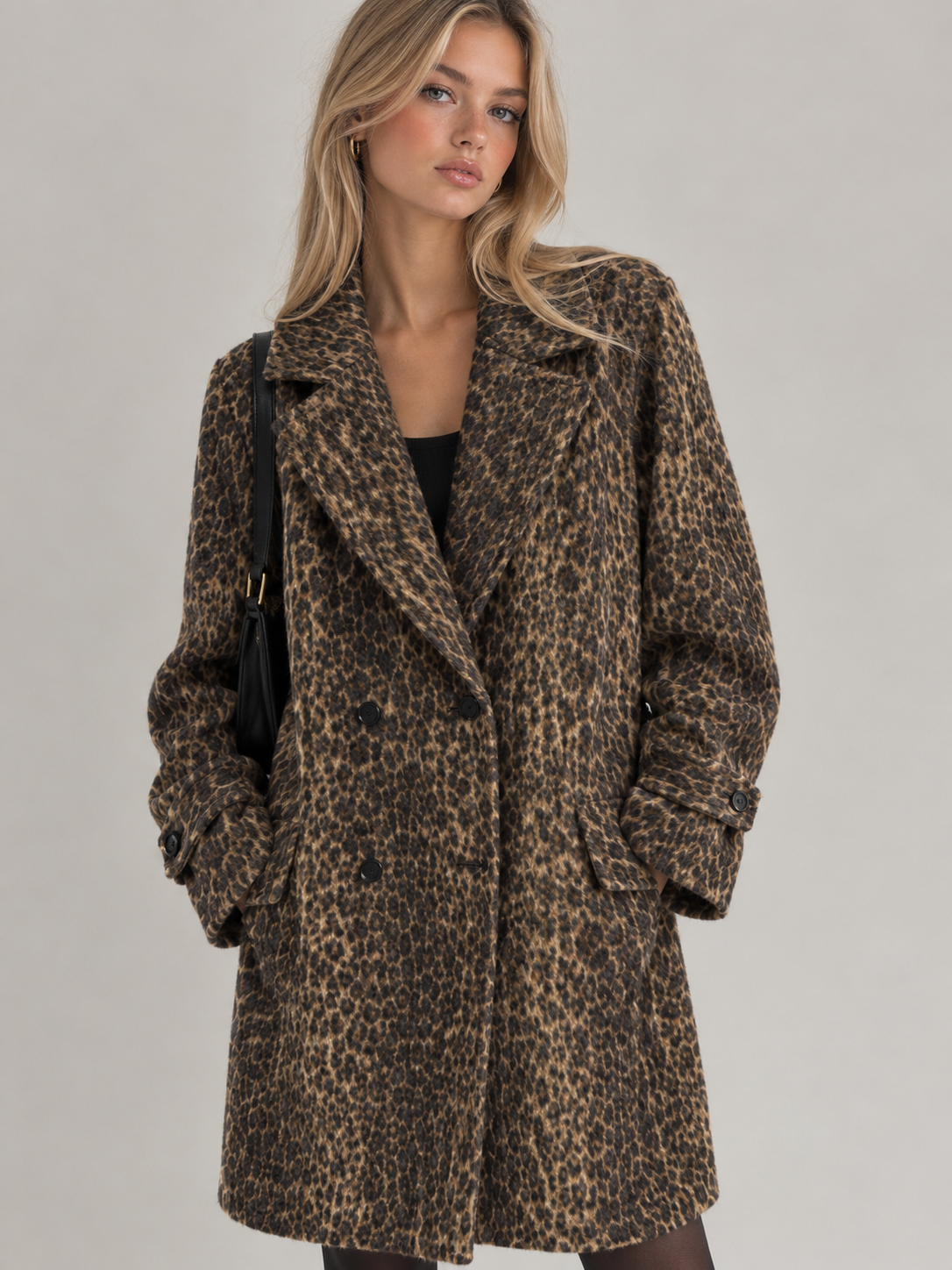 Leopard print winter coat
